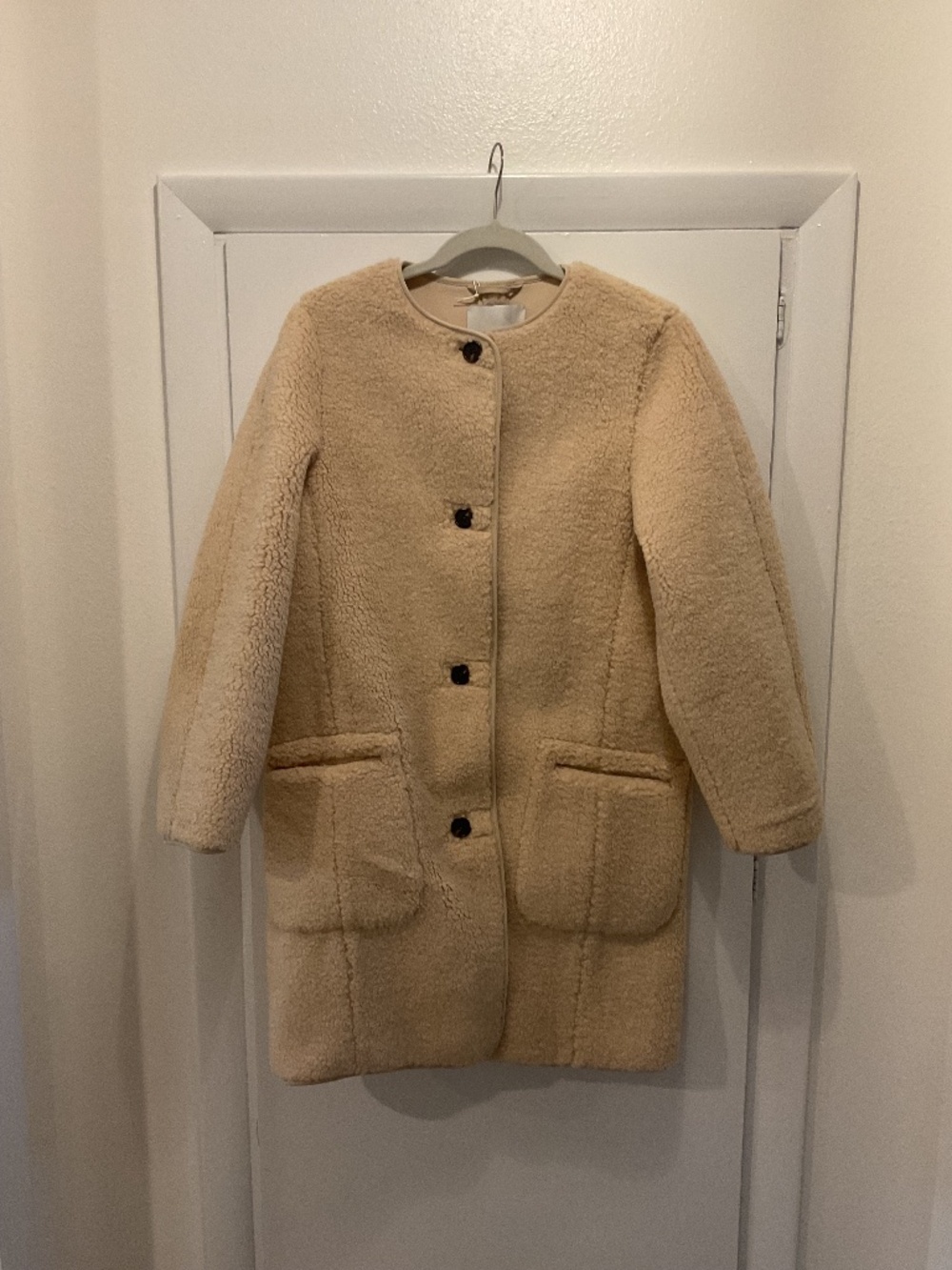 COS Teddy Coat, Size 4, Cream Color